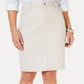Charter Club Women's Denim Tummy Control Skirt Beige Size 10