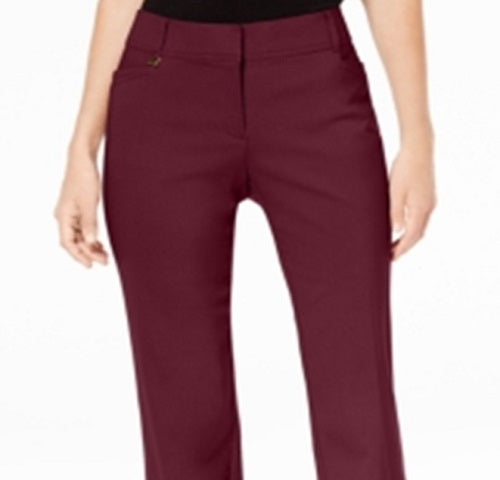 JM Collection Women's Short Tummy Control Curvy Fit Pants Red Size 20X5