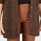 Karen Scott Women's Button Front Duster Cardigan Brown Size Petite S