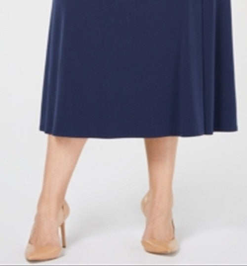 JM Collection Women's Lace up a Line Skirt Blue Size 3X