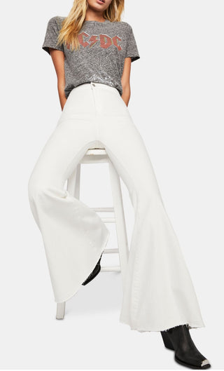 Free People Women's Just Float On High Waist Flare Leg Pants White Size 30