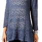 Style & Co Women's Cowl Neck Printed Sweater Blue Size XX-Large