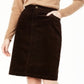 Charter Club Women's Corduroy Tummy Control Skirt Brown Size 10