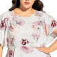 City Chic Women's Textured Floral Peplum Top White Size 14