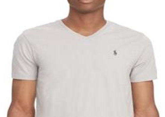 Polo Ralph Lauren Men's Classic Fit V Neck T-Shirt Gray Size Medium