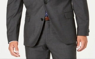 Alfani Men's Suit Jacket Slim Fit Plaid Stretch Performance Gray Size 40