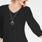 JM Collection Women's Tie-Sleeve Necklace Dress Black Size Petite XL