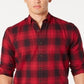 Club Room Men's Stretch Brushed Cotton Plaid Flannel Shirt Red Size Medium