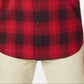 Club Room Men's Stretch Brushed Cotton Plaid Flannel Shirt Red Size Medium