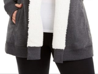 Ideology Women's Fleece Lined Jacket Gray Size 1X