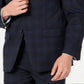 Calvin Klein Men's X Slim Fit Stretch Plaid Suit Separate Jacket Blue Size 40R