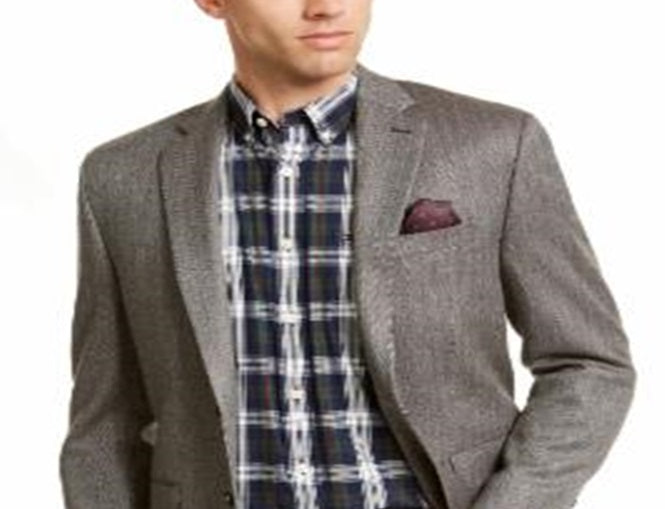 Ralph Lauren Men's Wool Blend Herringbone Blazer Brown Size 50