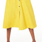 Alfani Women's V Neck Sleeveless Button Down Dress Yellow Size 18