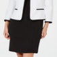 Le Suit Women's Piped Jacket Dress Suit White Size 4