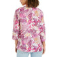 Charter Club Women's Embroidered Trim Printed Tunic Pink Size S
