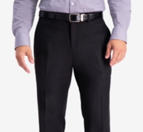 Kenneth Cole Reaction Men's Slim-Fit Stretch Premium Textured Weave Dress Pants Black Size 36X32