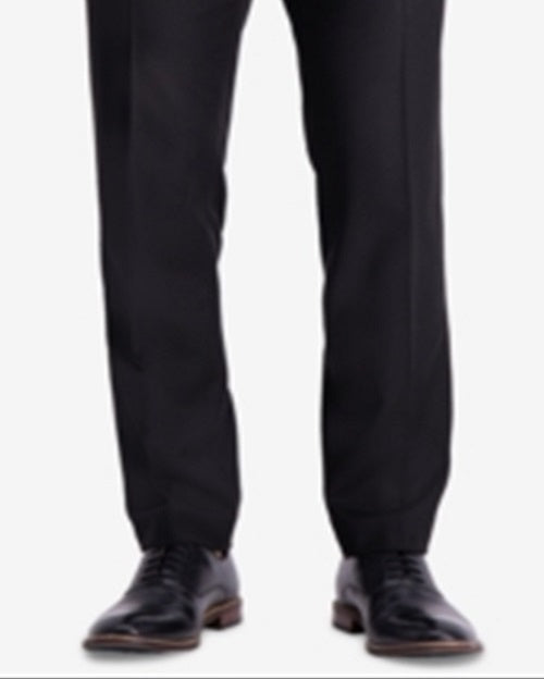 Kenneth Cole Reaction Men's Slim-Fit Stretch Premium Textured Weave Dress Pants Black Size 36X32