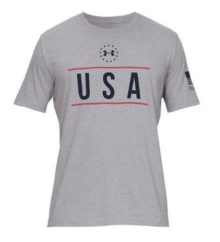 Under Armour Men's Freedom Logo Graphic T-Shirt Gray Size X-Large