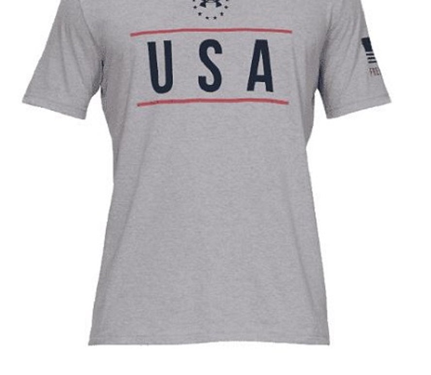 Under Armour Men's Freedom Logo Graphic T-Shirt Gray Size X-Large