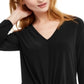 INC International Concepts Women's Twisted Top  Black Size Large