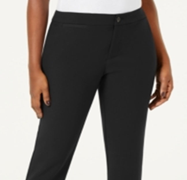Charter Club Women's Newport Straight Leg Pants Black Size 8