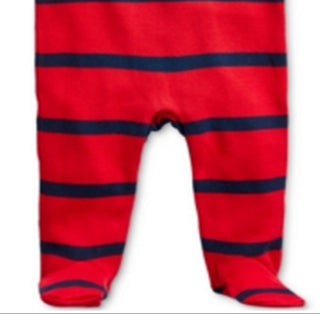 Ralph Lauren Baby Boy's Striped French Rib Coverall Red Size 6MOS