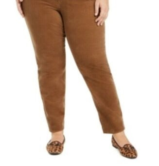 Charter Club Women's Corduroy Solid Pants Brown Size 20W