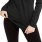 INC International Concepts Women's Mock Neck Keyhole Twist Sweater Black Size X-Small