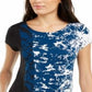 Alfani Women's Python Flank Teal Printed T-Shirt Blue Size Small