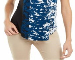 Alfani Women's Python Flank Teal Printed T-Shirt Blue Size Small