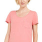 Style & Co Women's One Pocket T-Shirt Dress Pink Size Small