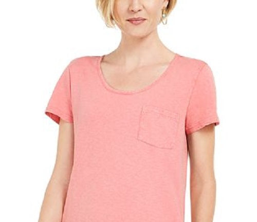 Style & Co Women's One Pocket T-Shirt Dress Pink Size Small