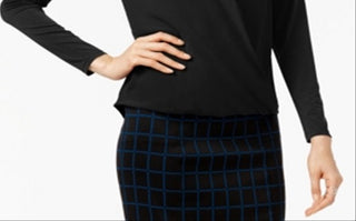 Alfani Women's Ls Knit Blouse Black Size Large