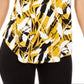 Alfani Women's Printed T-Shirt Yellow Size Medium