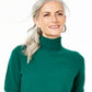 Charter Club Women's Cashmere Turtleneck Sweater Green Size X-Small