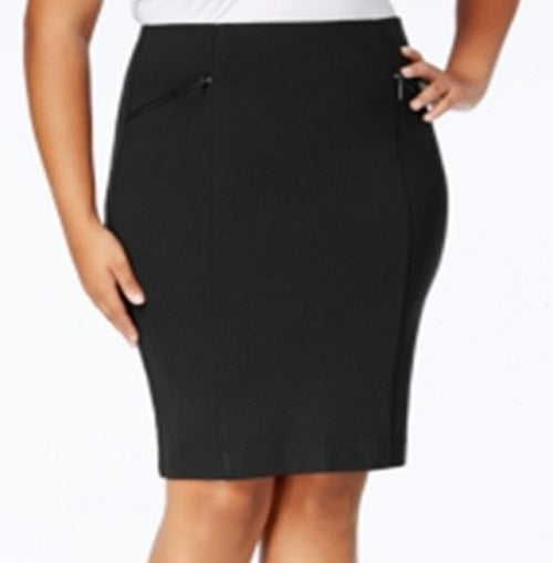 Alfani Women's Plus Business Wear Day to Night Pencil Skirt Black Size 24W