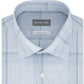 Michael Kors Men's Classic Regular Fit Non Iron Airsoft Performance Stretch Plaid Dress Shirt Blue Size 18.5X34-35