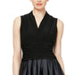 SL Fashions Women's Zippered Ombre Sleeveless V Neck Below the Knee Fit Flare Cocktail Dress Black Size 8