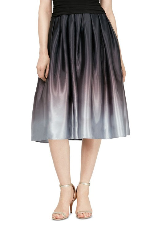 SL Fashions Women's Zippered Ombre Sleeveless V Neck Below the Knee Fit Flare Cocktail Dress Black Size 8