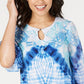 JM Collection Women's Tie Dyed Tunic Blue Size Petite Small