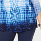 JM Collection Women's Tie Dyed Tunic Blue Size Petite Small