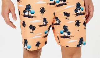 Club Room Men's Sunset Quick Dry Swim Trunks Orange Size Small