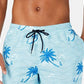 Club Room Men's Quick Dry Performance Palm Print 7 Swim Trunks Blue