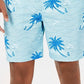 Club Room Men's Quick Dry Performance Palm Print 7 Swim Trunks Blue