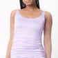 Lux La Women's Sleeveless Solid Ruched MIDI Dress Purple Size L
