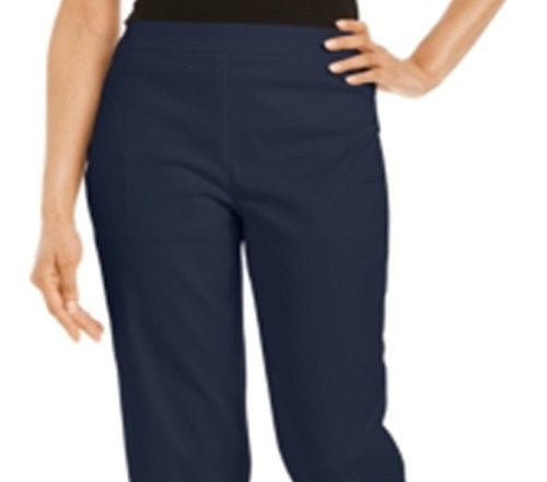 JM Collection Women's Grommet TrimCapri Pants Blue Size XX-Large
