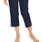 JM Collection Women's Grommet TrimCapri Pants Blue Size XX-Large