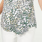 JM Collection Women's Printed Cold Shoulder Top Green Size Small