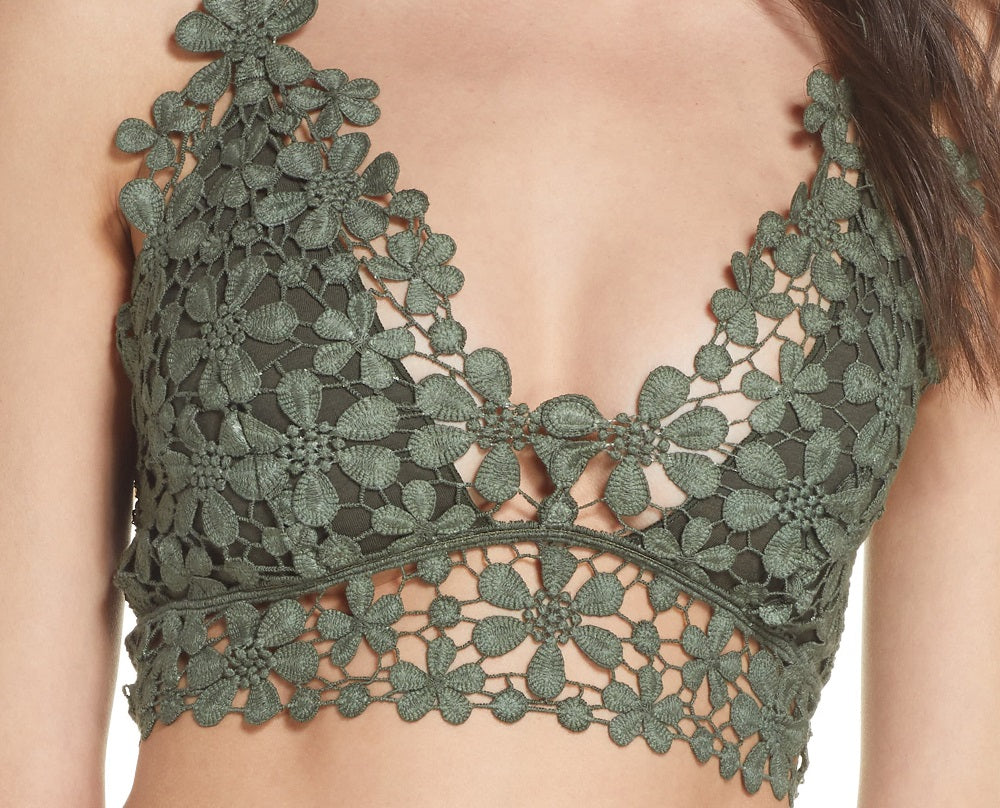 Free People Women's Sutien 'Miss Dazie' Verde Green Size Large