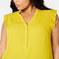 Alfani Women's Plus Pleat-Detail Blouse Yellow Size 3X